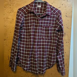 Hollister Maroon Plaid Casual Shirt